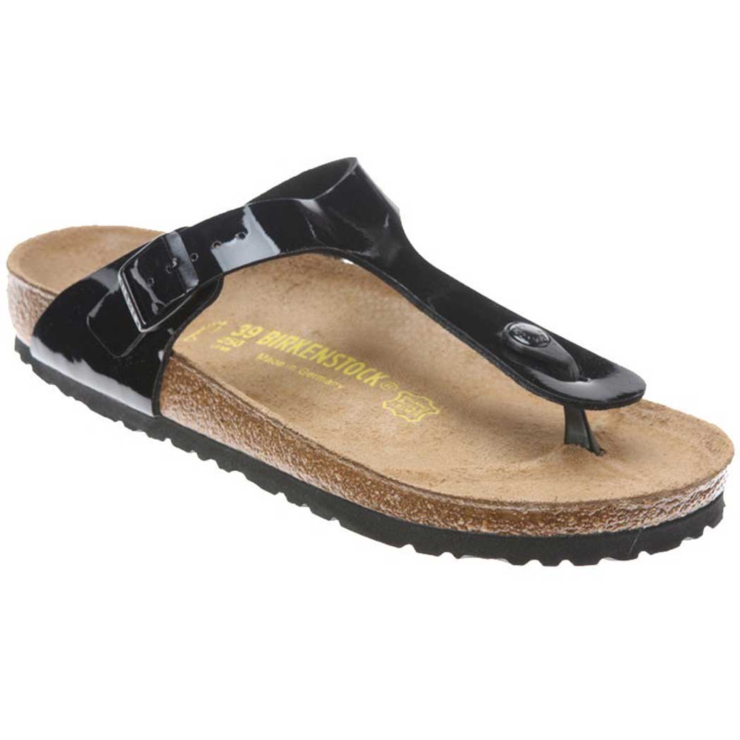 Birkenstock Gizeh Black Patent Birko-Flor 4366 (Women's)