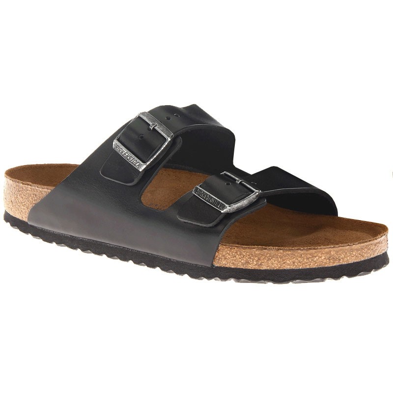 Birkenstock Arizona Soft Footbed Black Amalfi Leather - Sandal