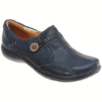clarks un loop navy leather