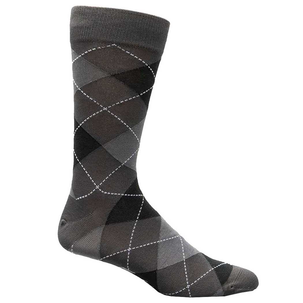 32635 Florsheim Argyle Mercerized Cotton Charcoal -Socks!