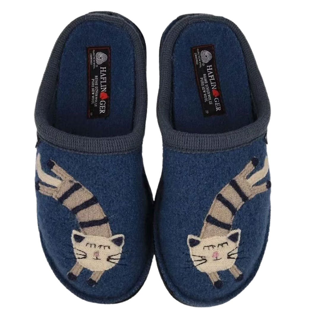 HAFLINGER Women's Puppy Slippers - Cozy Boiled Wool Slippers With Arch Support & Cute Dog Design