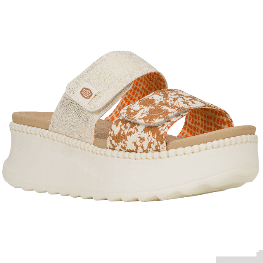 HeyDude Delray Slide Surf Baja Blue Multi | Sandali Zeppa Donna In Tessuto | Primavera Estate 2025 - 3
