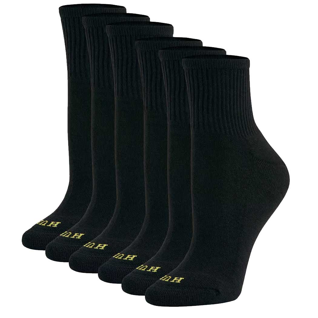 Hue Women's Mini Crew 6 Pack Socks - Black