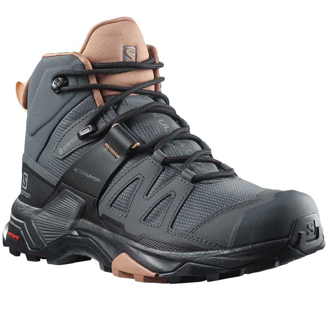 ☆Salomon☆ X Ultra 4 Mid GTX W Ebony Mocha Mousse Almond Cr Salomon X Ultra 4 Mid GTX Ebony/ Mocha Mousse/ Almond -Free