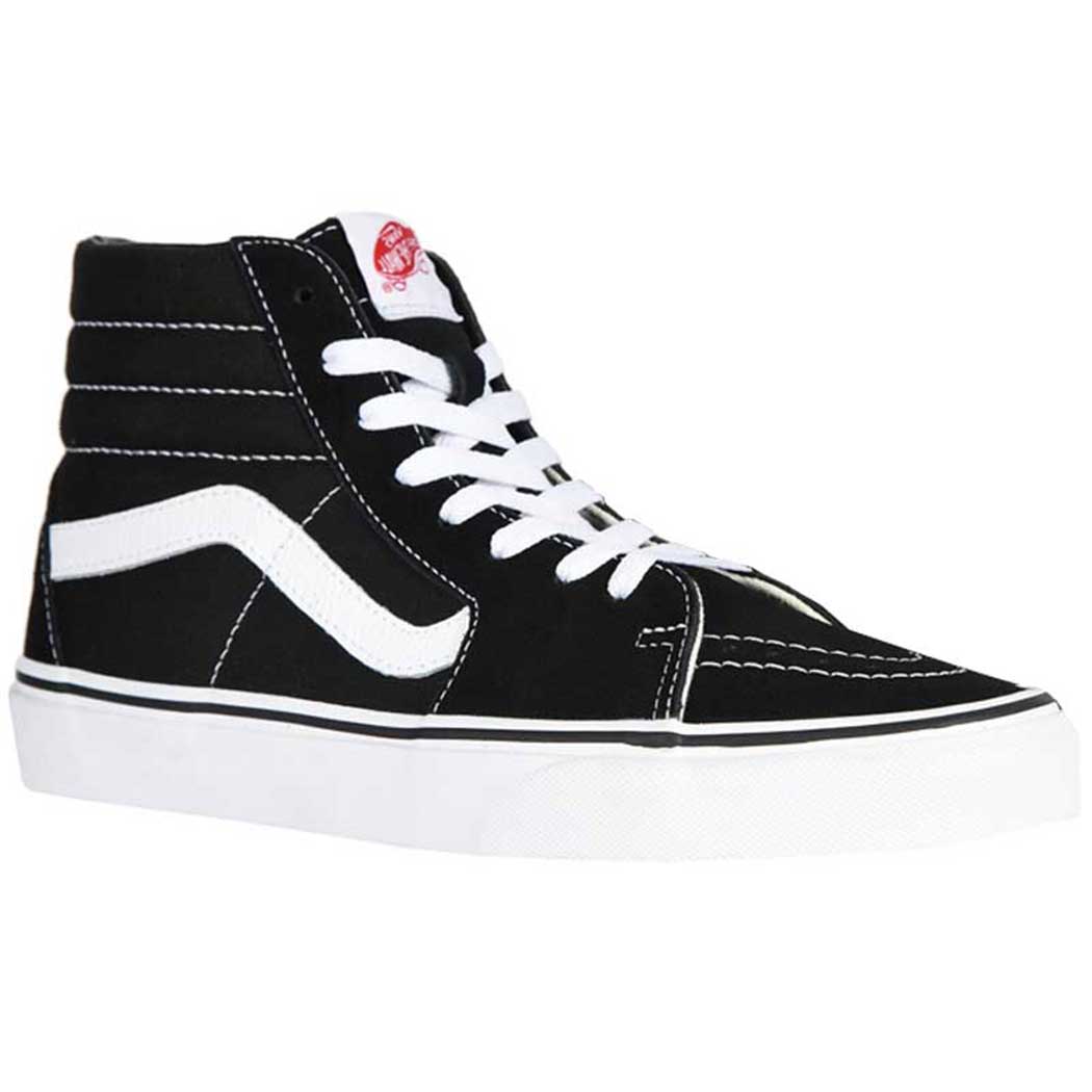 vans black and white high